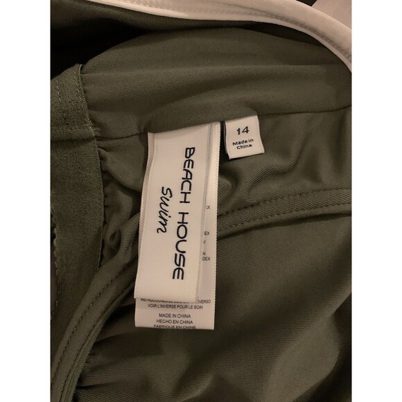 Beach House Swim Top Womens Size 14 Underwire Tankini Olive Leaf NWT - Picture 4 of 9